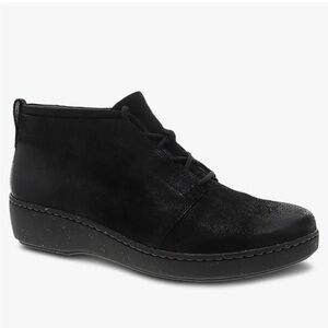 Dansko Ellen Black Burnished Suede Lace Up Comfort Shoes Size 38